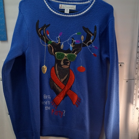 Jolly Sweaters Christmas Holiday Pullover Festive Ugly Sweater Celebration Party - Picture 9 of 11